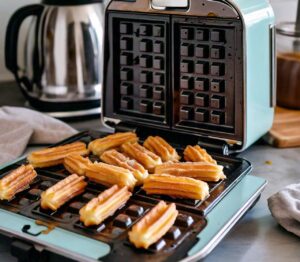 churro_bites_cooked waffle maker