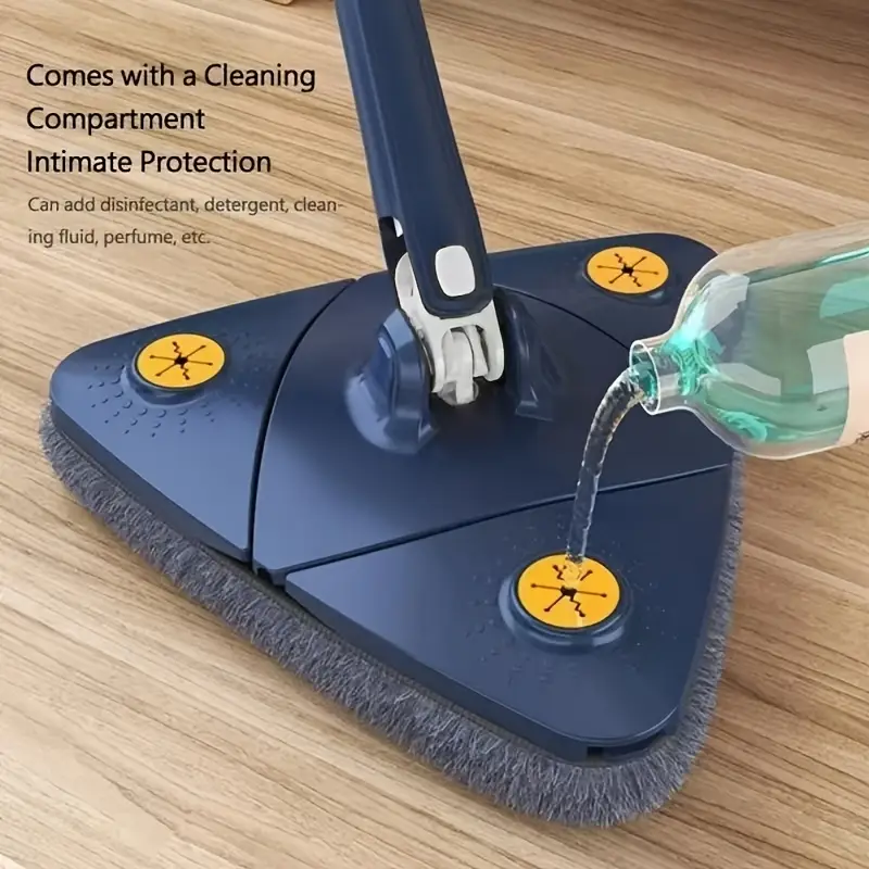 360 Degree Adjustable and Retractable Rotating Triangle Mop - Image 2